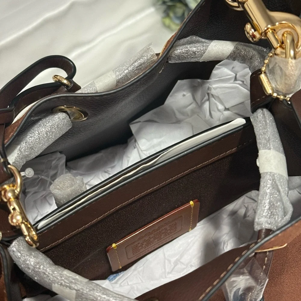 Coach Rowan Bucket Bag  suede/Im/Vintage Brown CCC78 - Picture 9 of 11